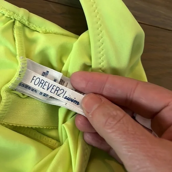 Forever21 SWIM Yellow Cutout Bathing Suit - Picture 3 of 4